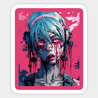 Splash Zombie Girl Sticker